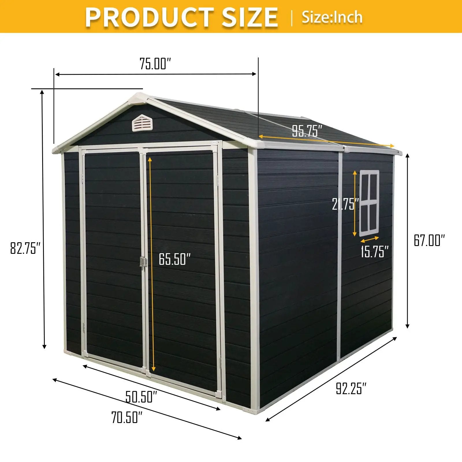Resin Outdoor Storage Shed Kit Perfect To Store Patio Furniture - Black by HouseOfZazla