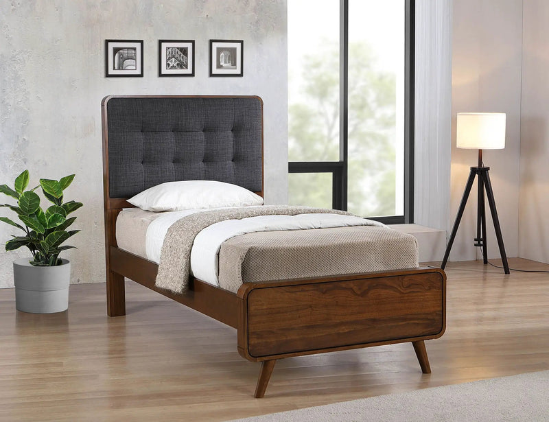 Robyn Wood Twin Platform Bed Dark Walnut by Unique Piece Furniture