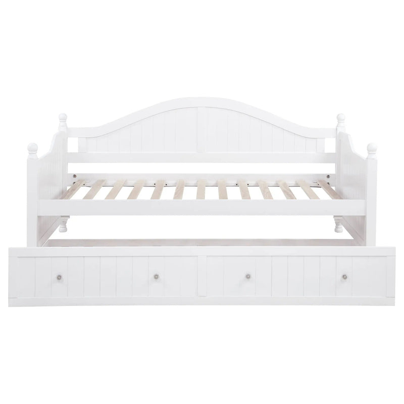 Julie Ann Wood Twin Daybed with Trundle White by Unique Piece Furniture