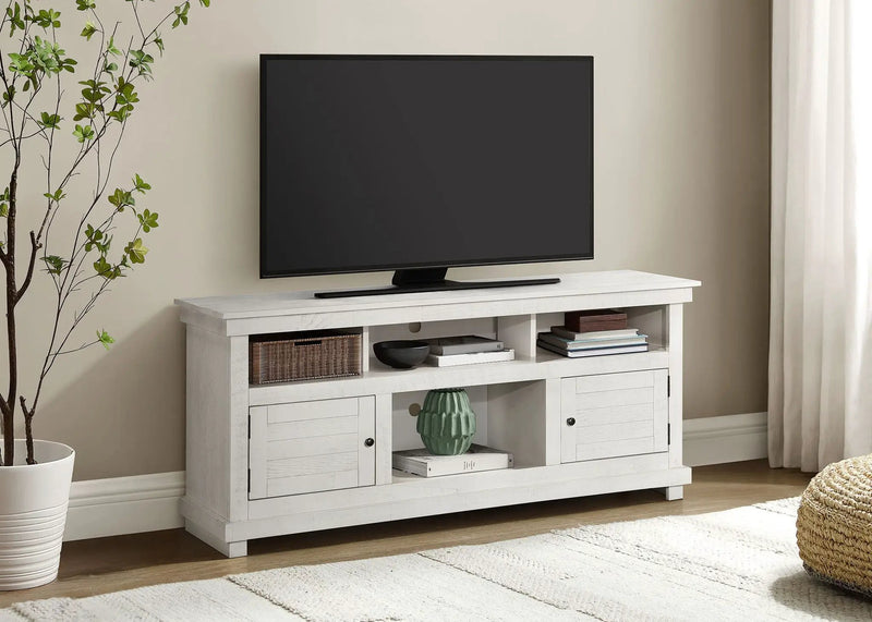 Payne 60-inch TV Stand Media Console Distressed White by Unique Piece Furniture