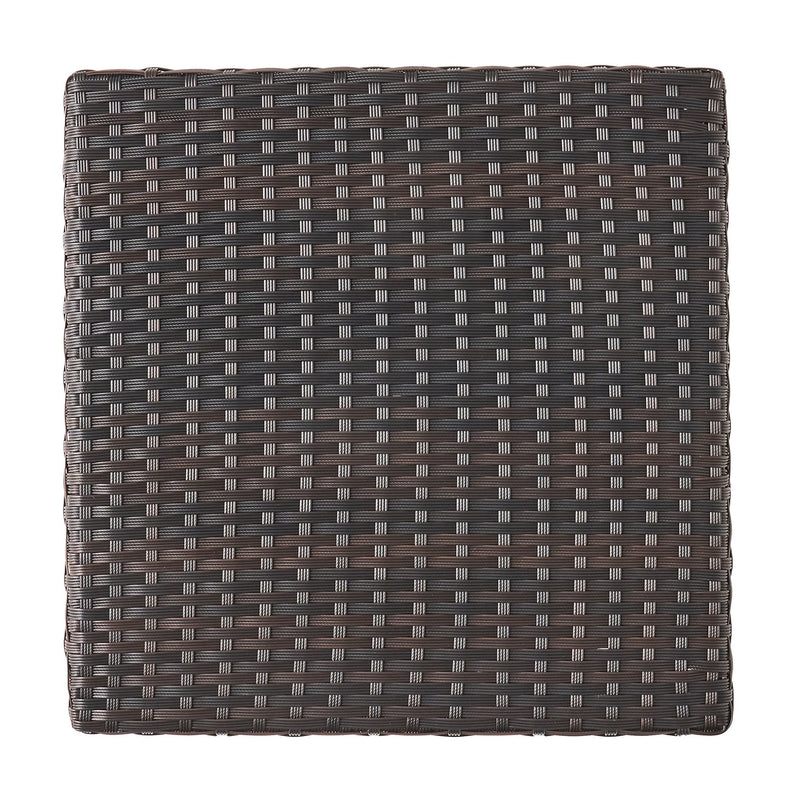 Luminant Outdoor Side Table With Iron Frame - Brown by HouseOfZazla