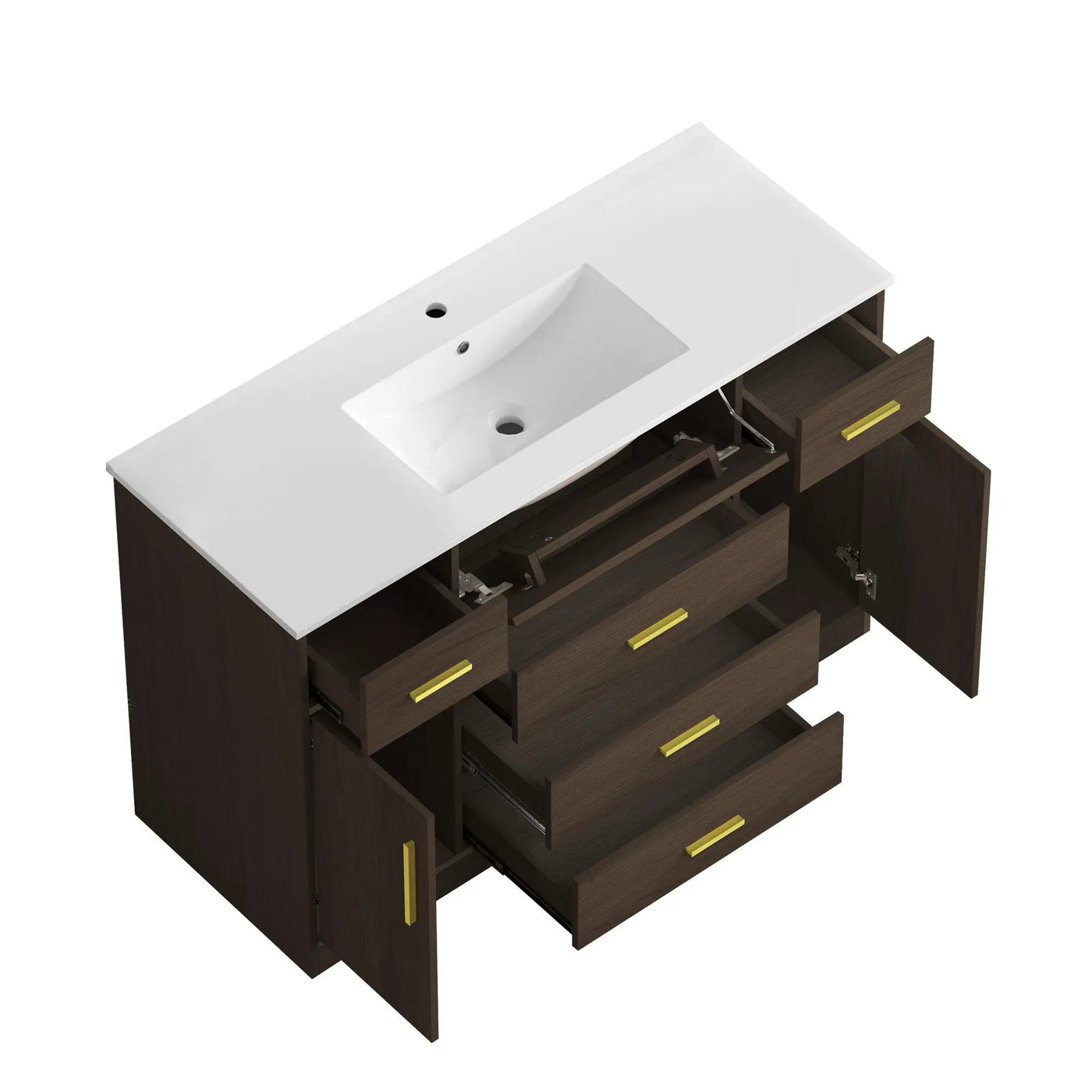 Bathroom Vanity With Abundant Storage 2 Soft Close Doors And 6 Drawers by HouseOfZazla