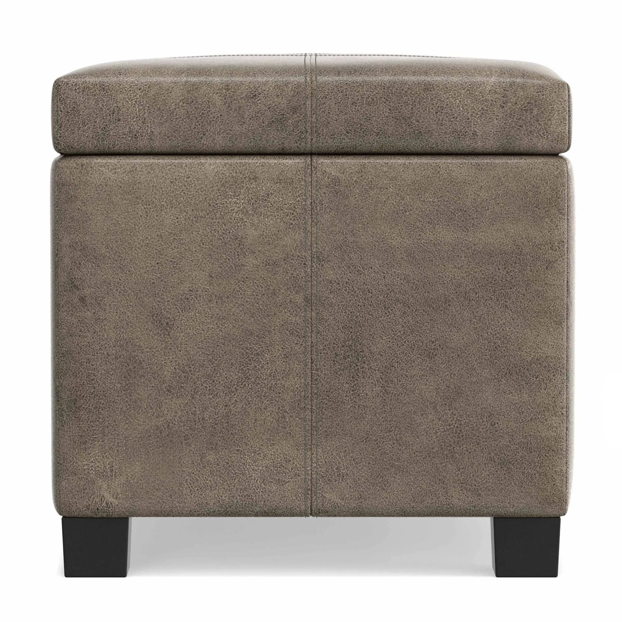 Dover - Storage Ottoman In Smoky Leather With Lift Up Storage - Brown by HouseOfZazla