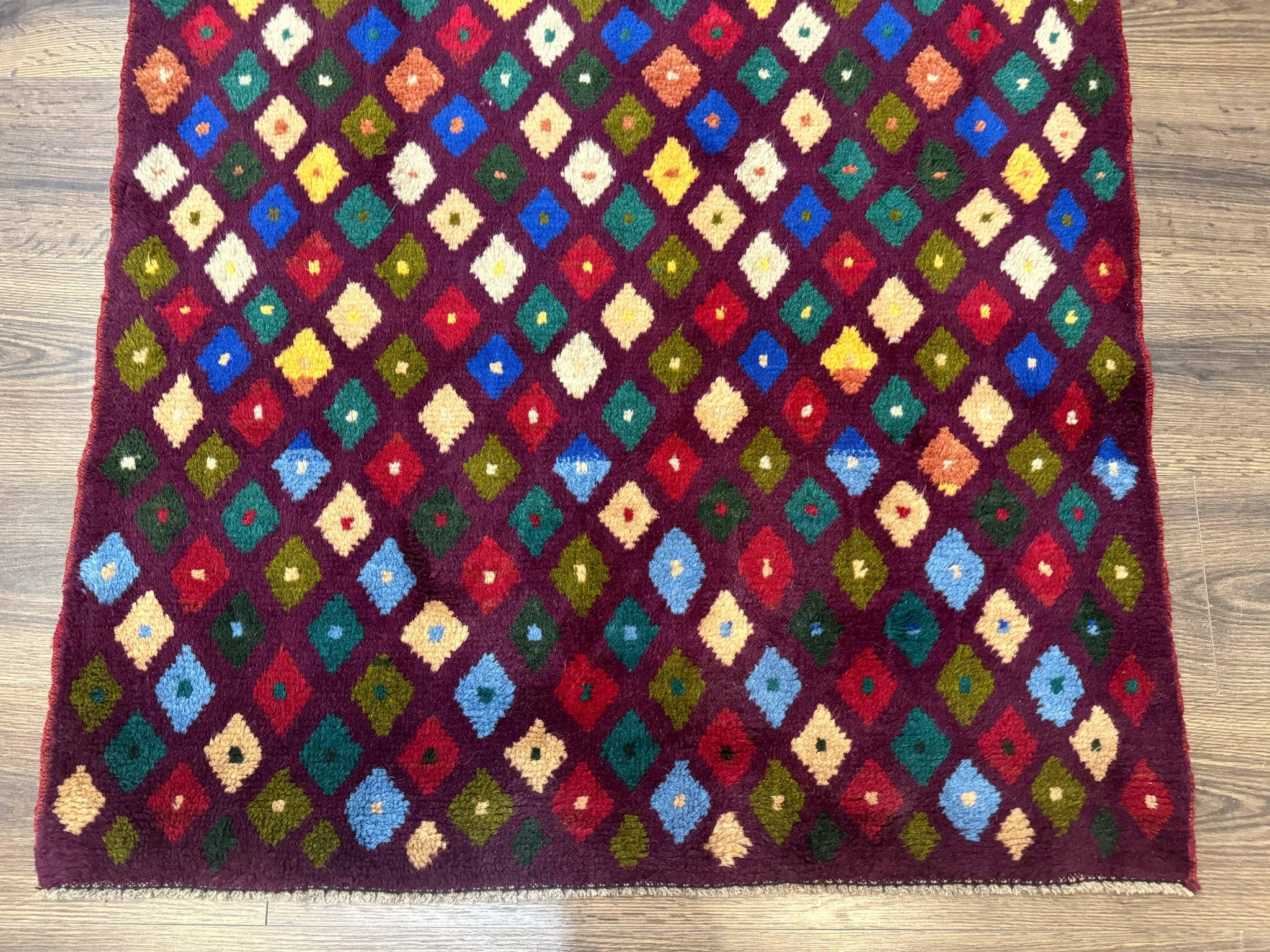 Balouch Rug 3x5, Afghan Rug, Purple-Maroon, Multicolor, Tribal Rug by Jewel Rugs