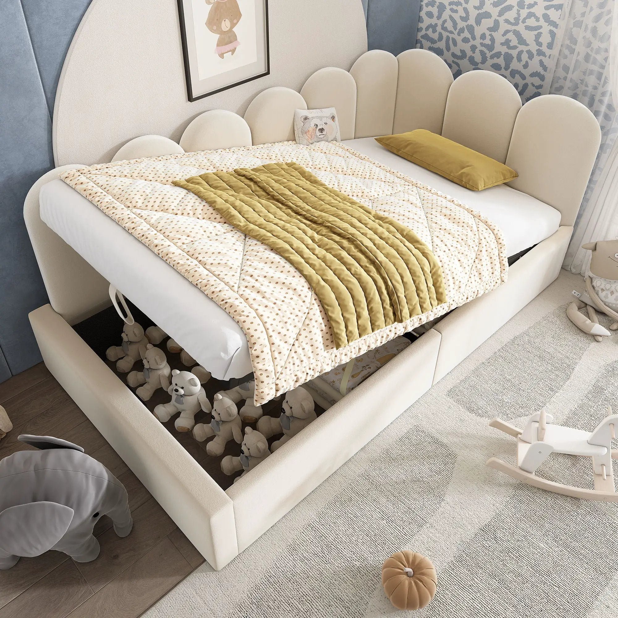 Upholstered Daybed With Metal Slatted Base by HouseOfZazla