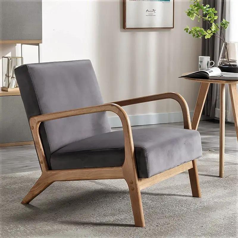 Classic Mid-Century Modern Accent Chairs, Open Framed Armchair With Cushioning by HouseOfZazla