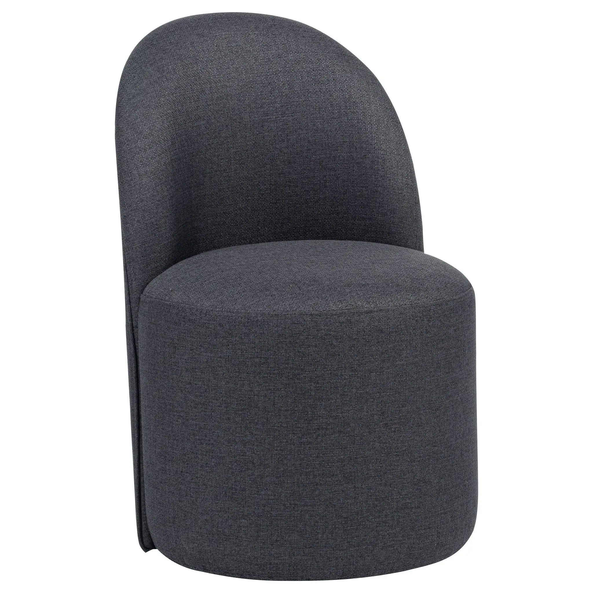 Aubrey Upholstered Barrel Dining Side Chair Charcoal (Set of 2) by Unique Piece Furniture