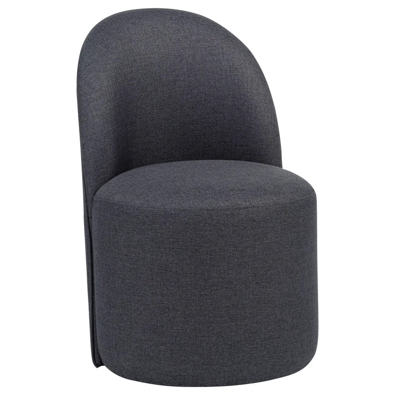 Aubrey Upholstered Barrel Dining Side Chair Charcoal (Set of 2) by Unique Piece Furniture