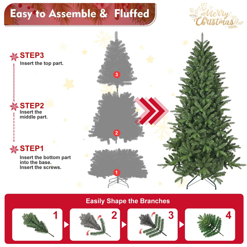 6ft Artificial Christmas Tree with 1168 Branch Tips, photo 3 of 8