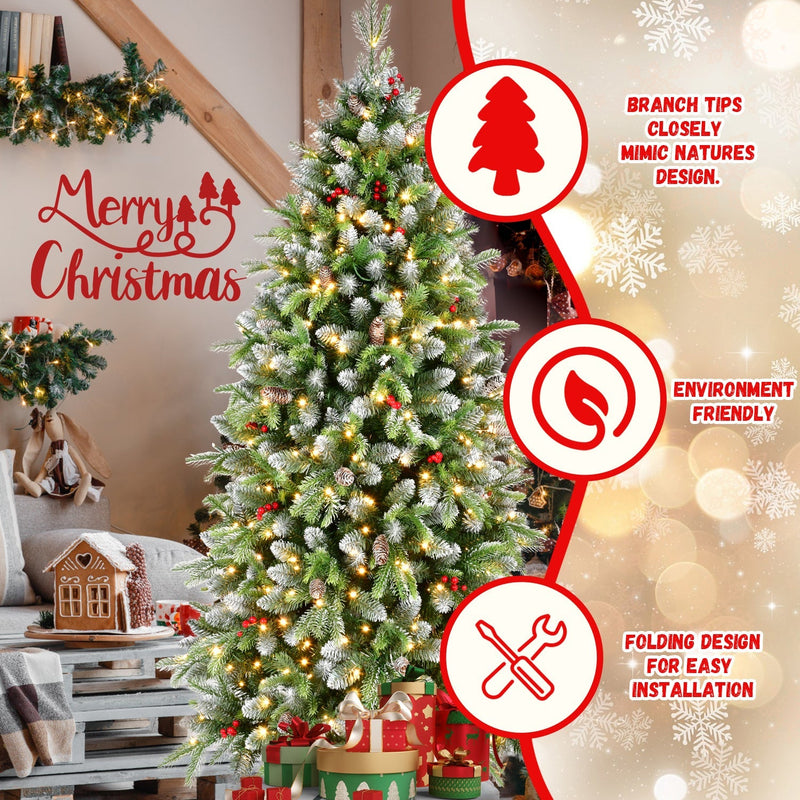 6ft Pre-Lit Artificial Christmas Tree with 380 Warm White LED Lights, photo 3 of 15