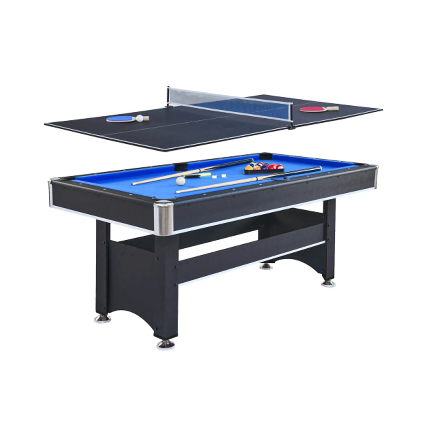 6FT Premium Wooden Multifunctional Pool Table With Table Tennis Top (SAK62741) by SAKSBY WHOLESALE