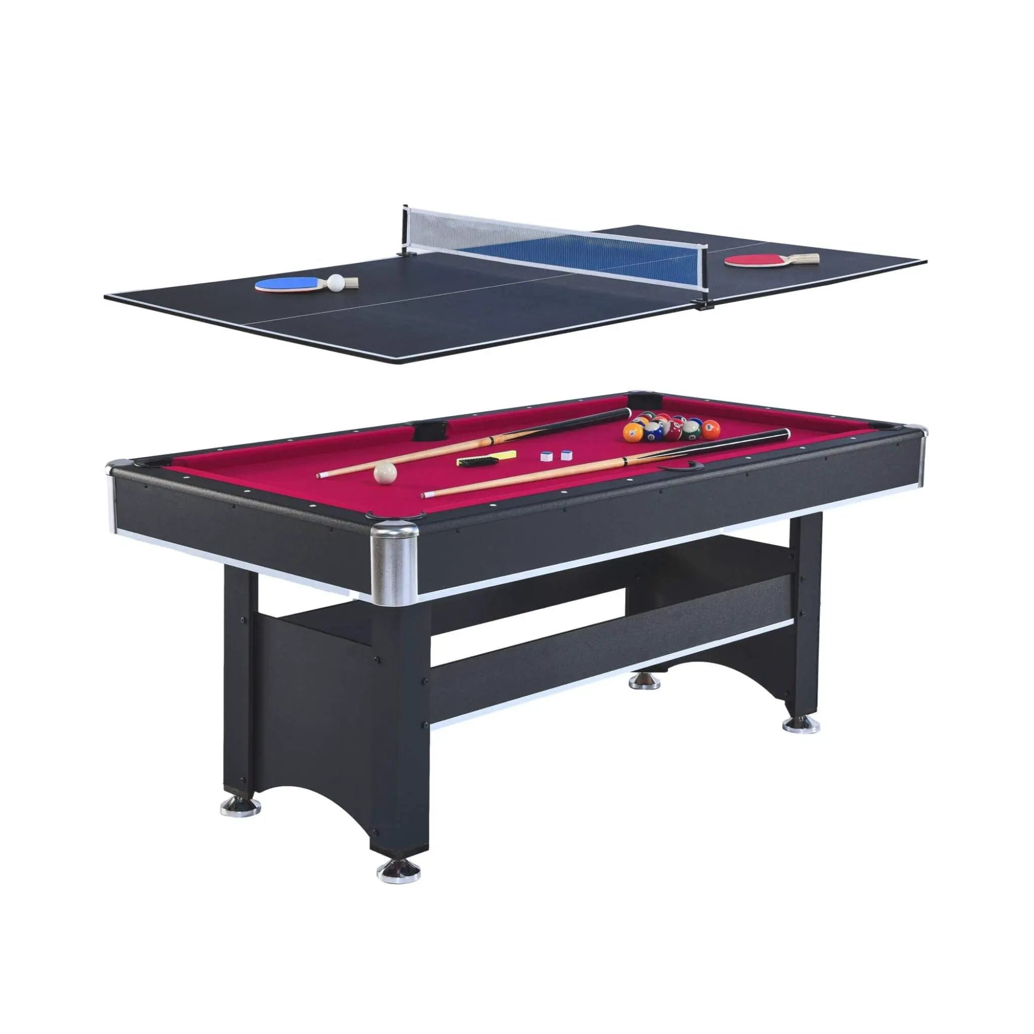 6FT Premium Wooden Multifunctional Pool Table With Table Tennis Top (SAK62741) by SAKSBY WHOLESALE
