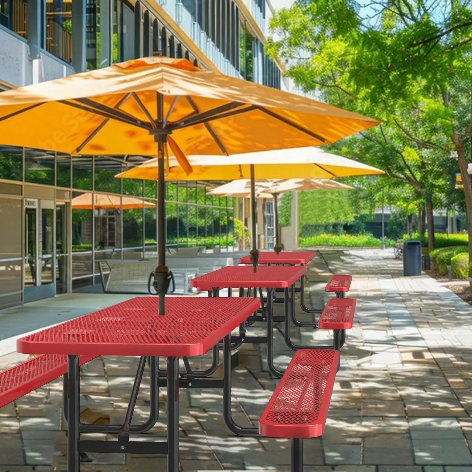 6ft Rectangle Picnic Table With Umbrella Hole by Chery Industrial