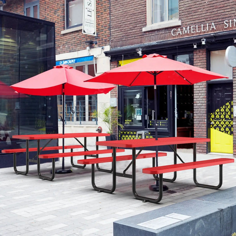 6ft Rectangle Picnic Table With Umbrella Hole by Chery Industrial