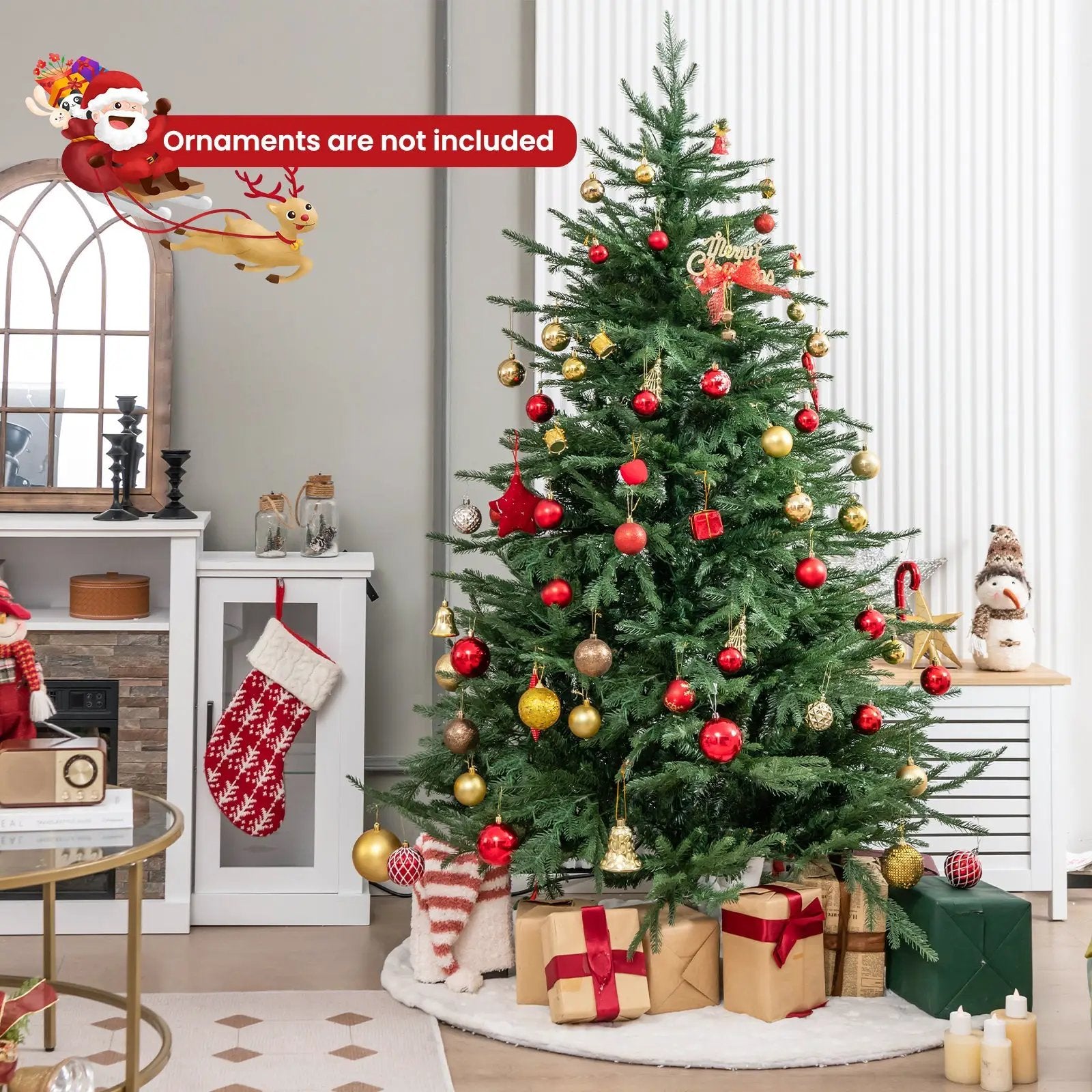 Pre-lit Christmas Tree with 280 Warm White LED Lights and 8 Lighting Modes by DirectDeals