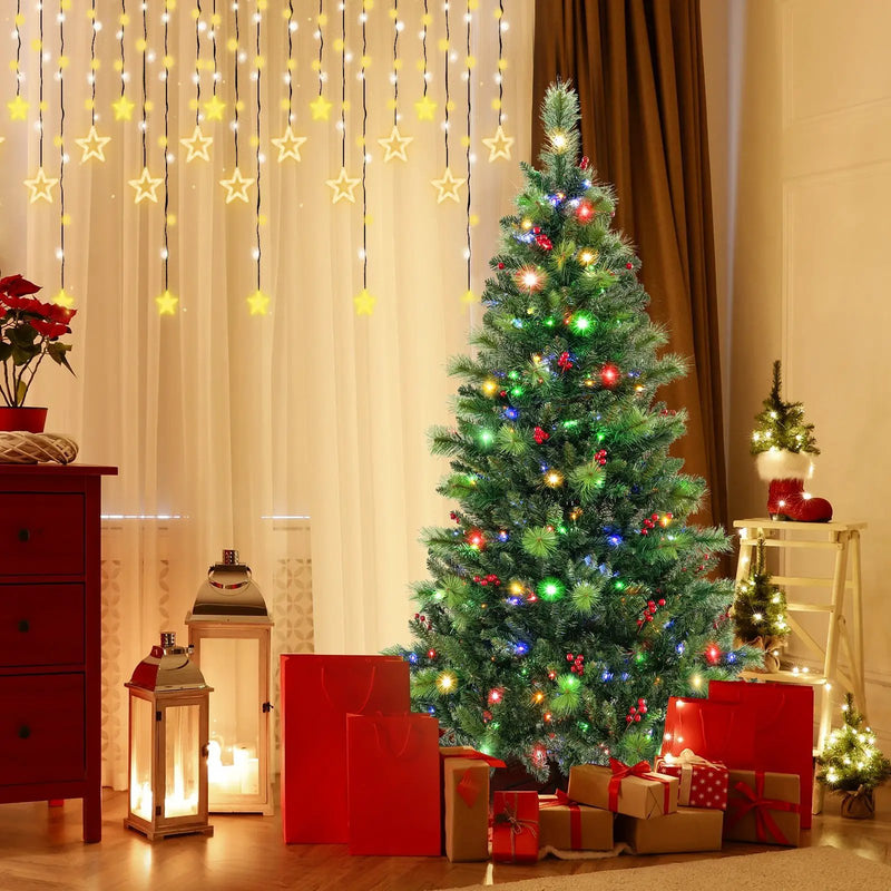 6/7/8 Feet Pre-Lit Artificial Christmas Tree with 300/400/500 LED Lights by DirectDeals