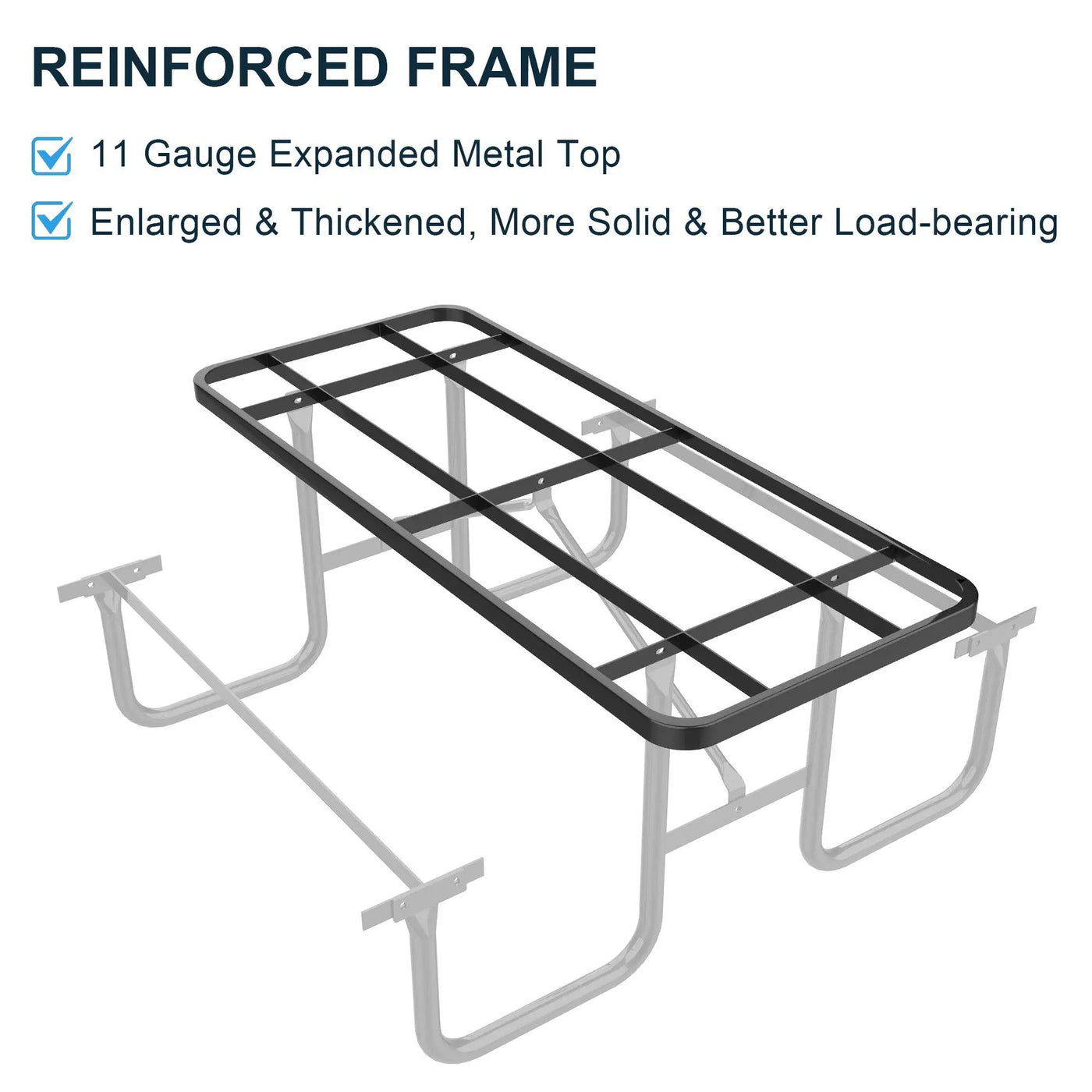 6 ft Metal Picnic Tables for Outdoors, Rectangle Coated Steel Patio Furniture Set by Chery Industrial