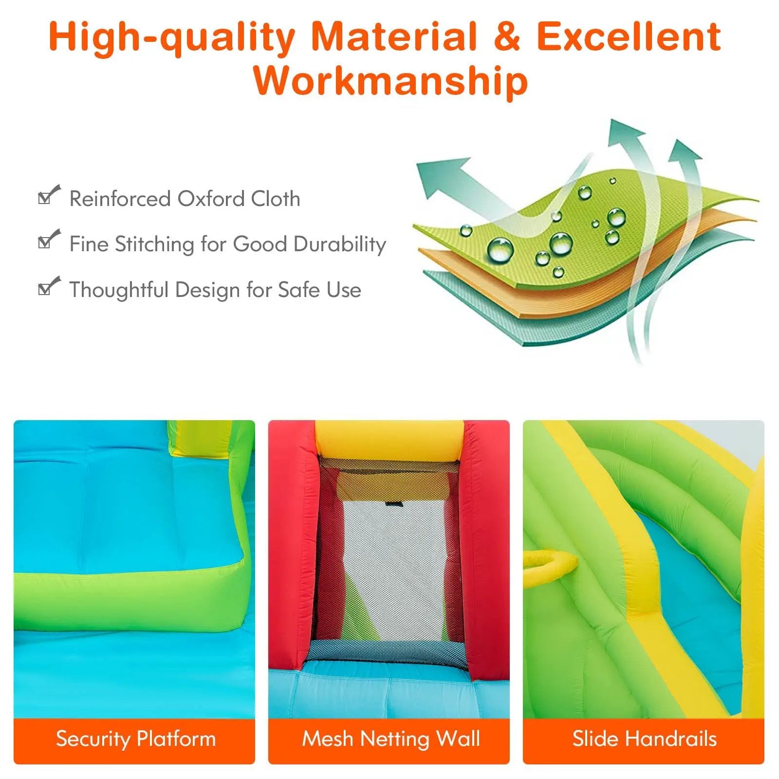 Outdoor Inflatable Water Bounce House with 480W Blower by DirectDeals
