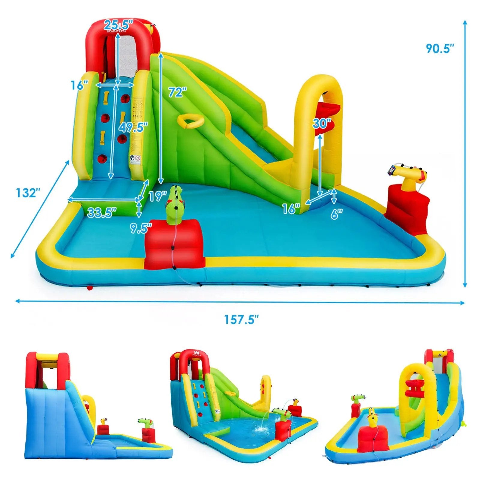 Outdoor Inflatable Water Bounce House with 480W Blower by DirectDeals