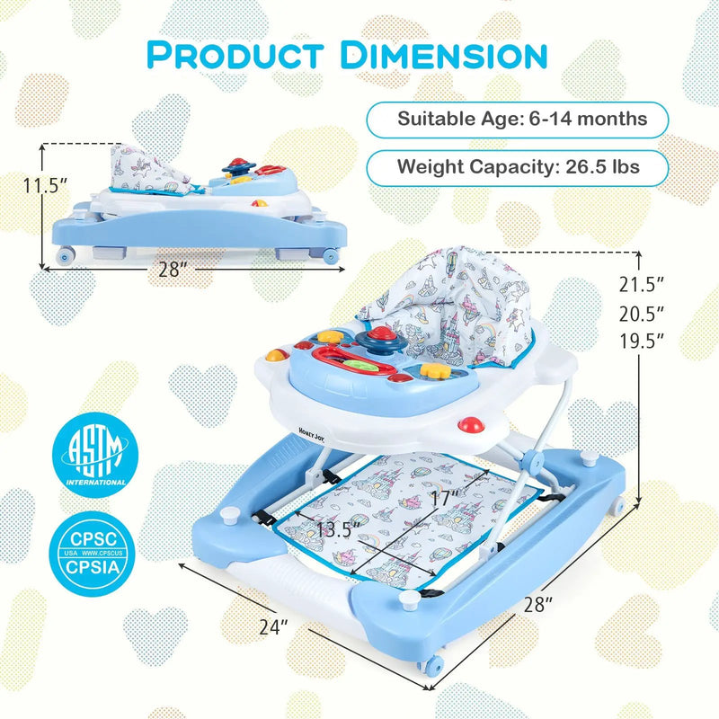6 in 1 Foldable Baby Walker with Adjustable Height by DirectDeals