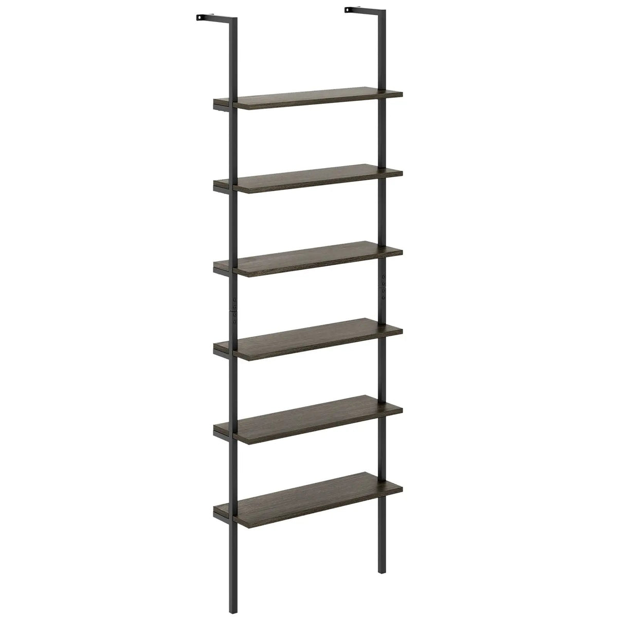 6-tier Ladder Shelf 72 Inches Industrial Wall Mounted Bookshelf by DirectDeals