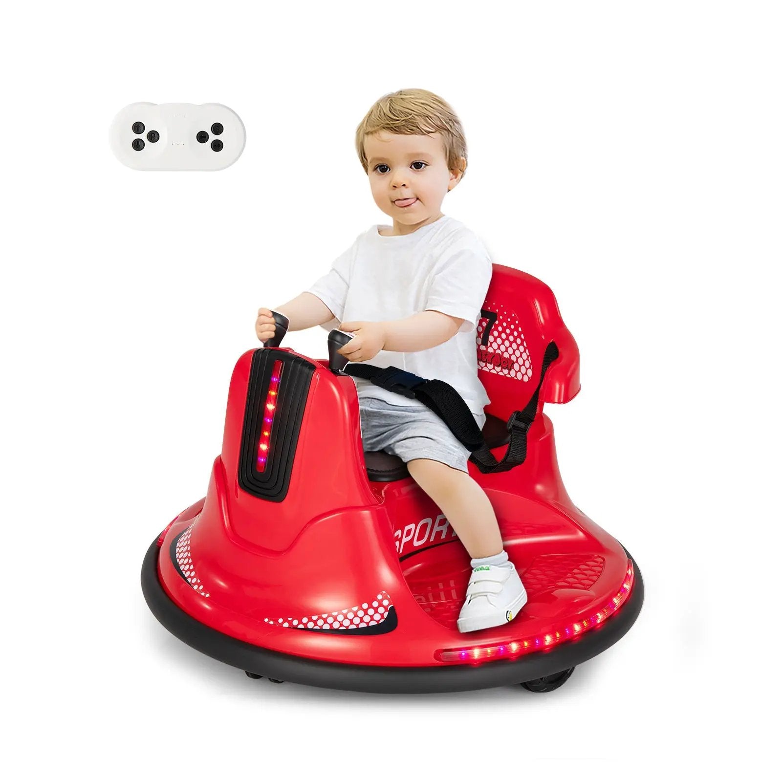 12V Kids Ride On Bumper Car with Remote Control Lights and Music by DirectDeals