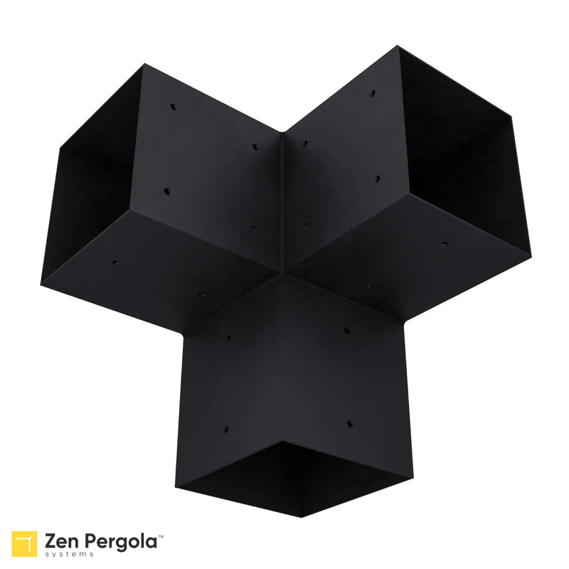 Pergola 3-Arm Post Bracket (for 6x6 Wood Posts) by Zen Pergolas