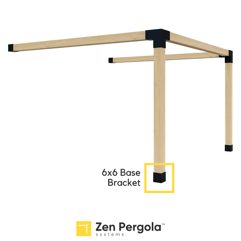 Pergola Post Base Bracket (for 6x6 Wood Posts) by Zen Pergolas