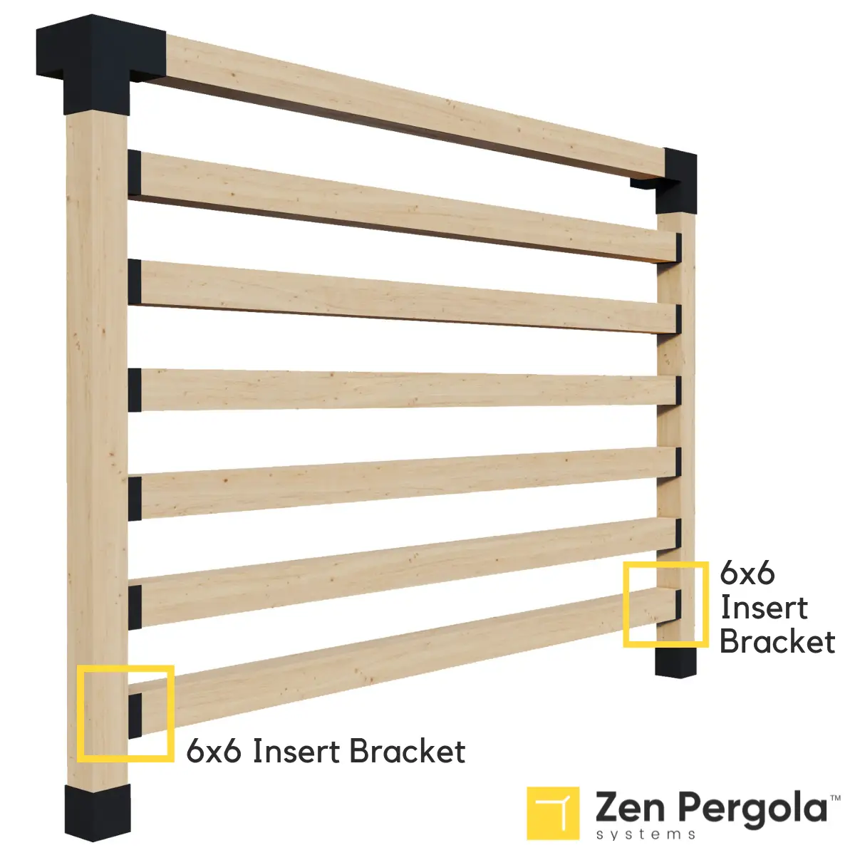 Pergola Insert Bracket (for 6x6 Wood Posts) by Zen Pergolas