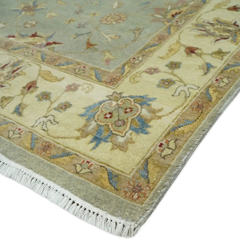 6x8 Fine Hand Knotted Silver and Ivory Traditional Vintage Persian Style Antique Wool Rug by The Rug Decor