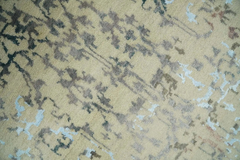 6x9 Fine Hand Knotted Beige and Rust Vintage Persian Style Antique Wool and Silk Rug by The Rug Decor