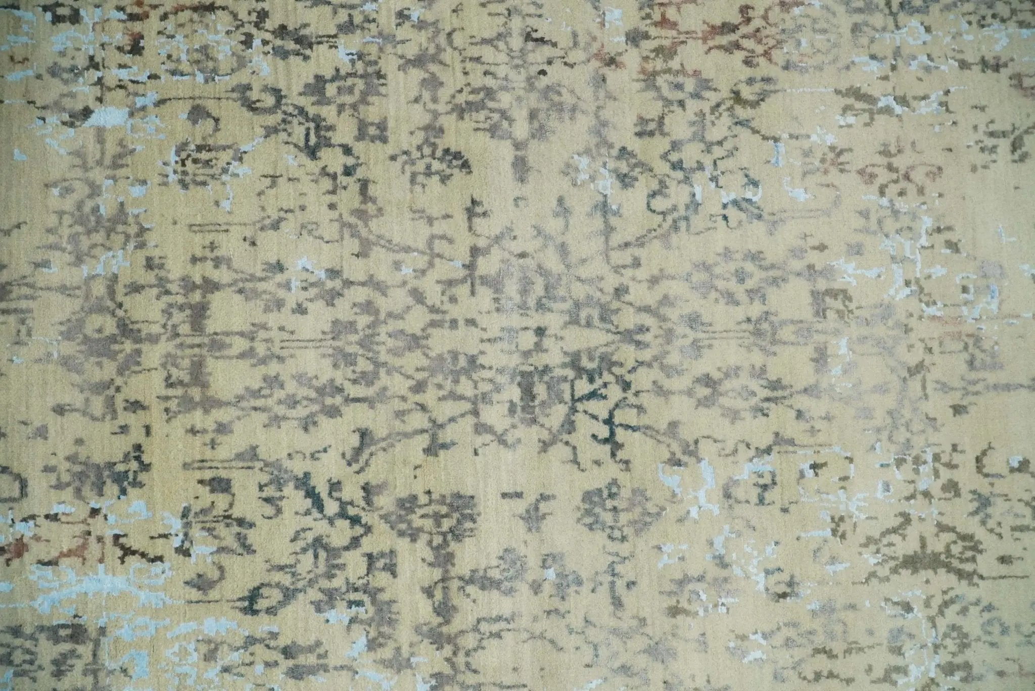 6x9 Fine Hand Knotted Beige and Rust Vintage Persian Style Antique Wool and Silk Rug by The Rug Decor