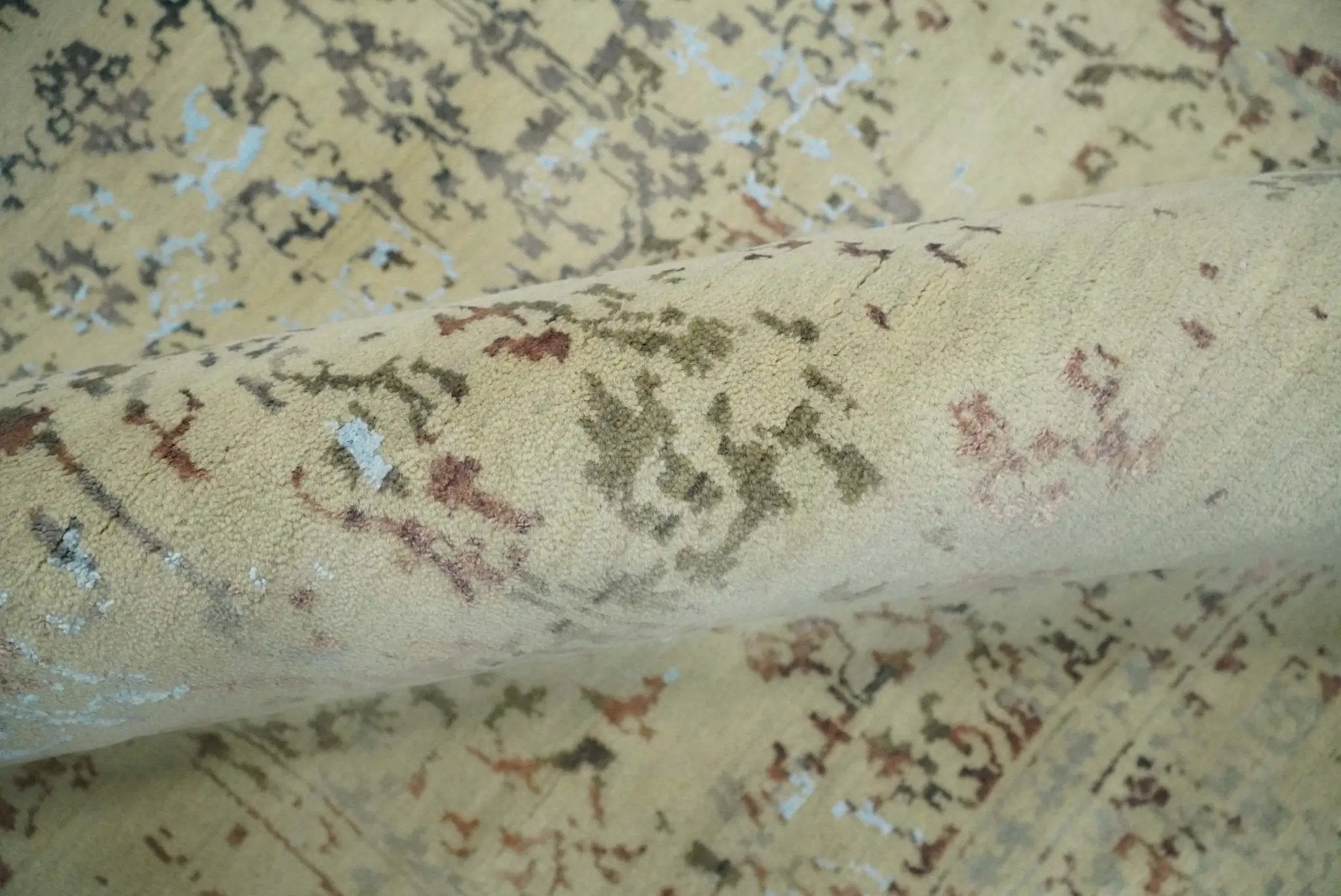 6x9 Fine Hand Knotted Beige and Rust Vintage Persian Style Antique Wool and Silk Rug by The Rug Decor