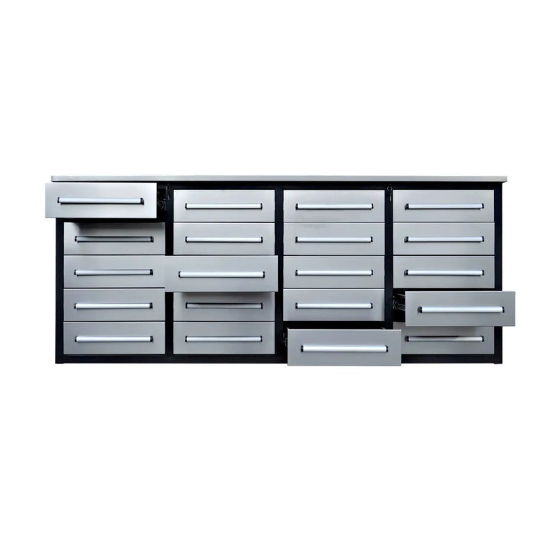 7ft Heavy Duty Garage Workbench Cabinet with 20 Drawers by Chery Industrial