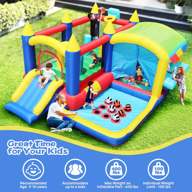 7-In-1 Inflatable Bounce House With Ball Pit, Obstacles And Bouncy Castle (SAK50823) by SAKSBY WHOLESALE