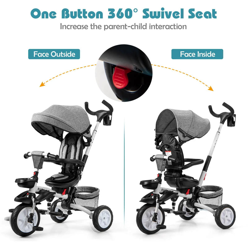 7-in-1 Detachable Baby Stroller with Canopy and Safety Harness by DirectDeals