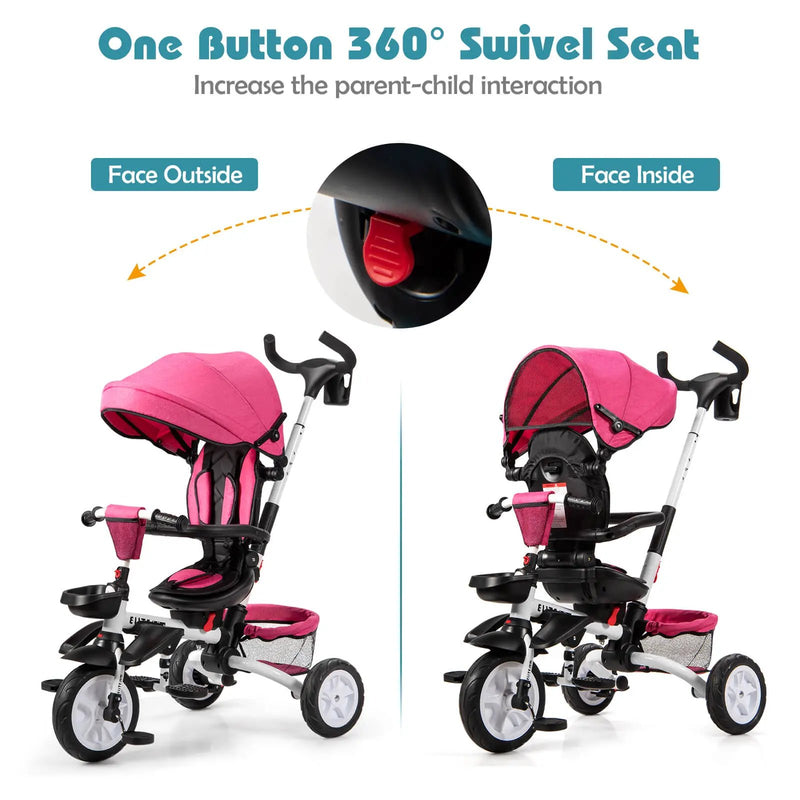 7-in-1 Detachable Baby Stroller with Canopy and Safety Harness by DirectDeals