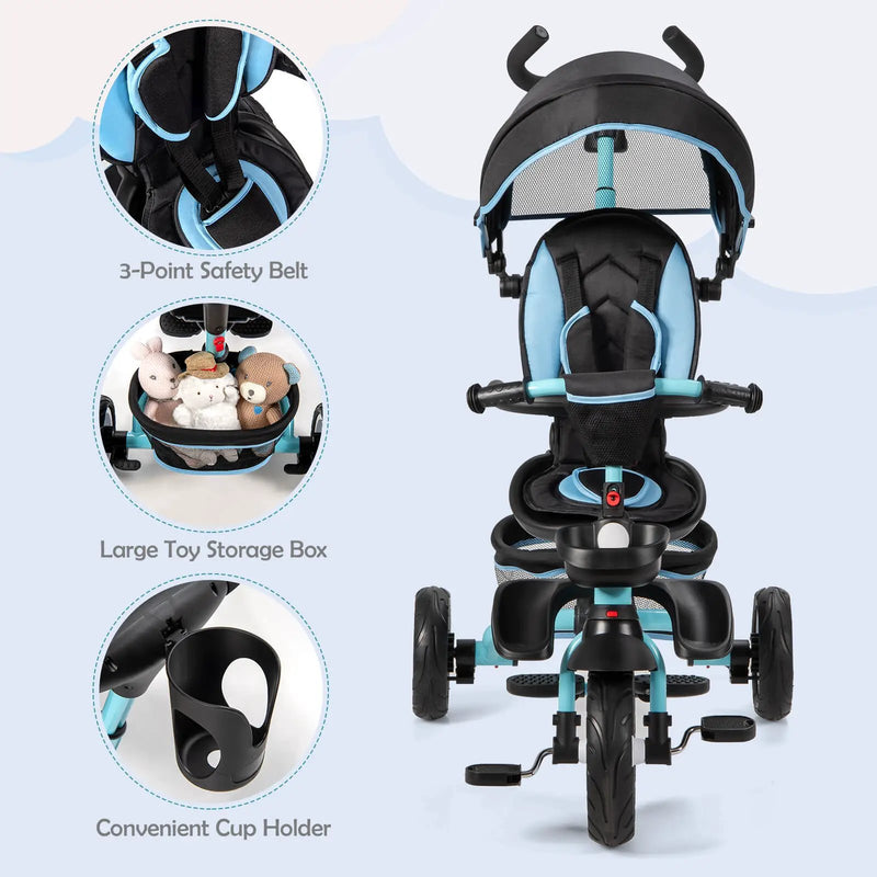 7-in-1 Detachable Baby Stroller with Canopy and Safety Harness by DirectDeals