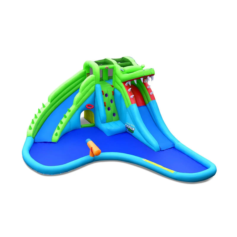 Inflatable Crocodile Style Water Slide Upgraded Kids Bounce Castle with 680W Blower by DirectDeals