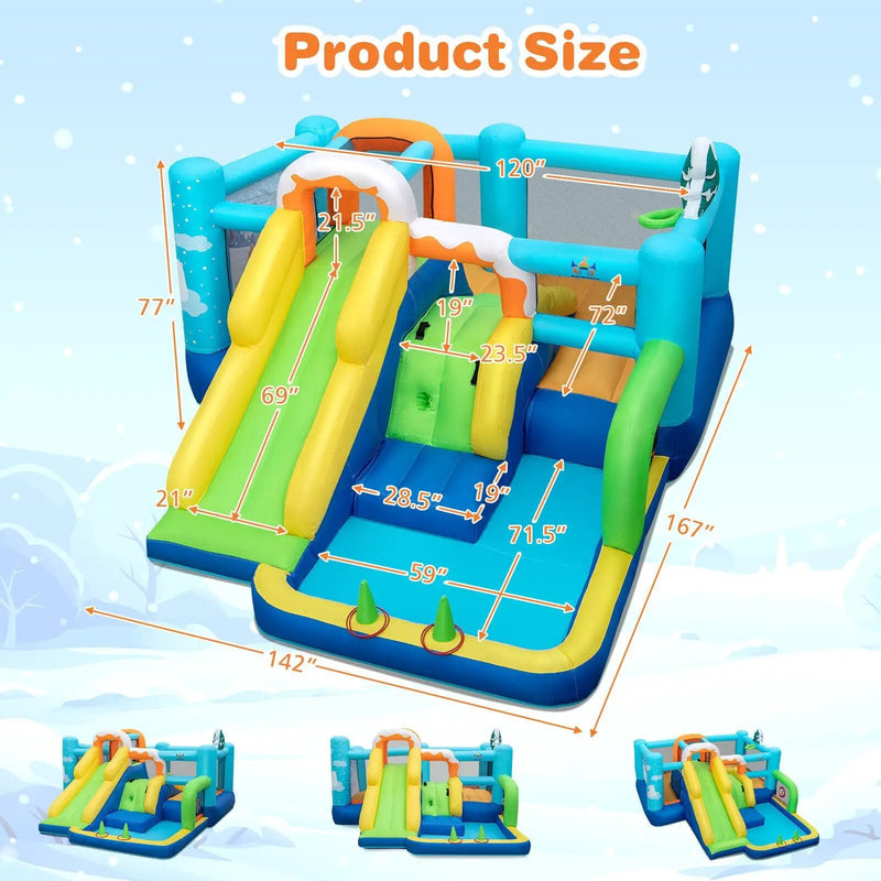 7-in-1 Kids Inflatable Bounce House with Jumping Area without Blower by DirectDeals