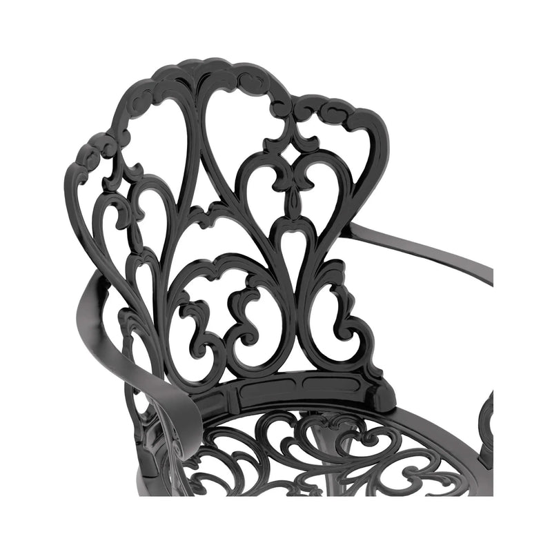 Alora 7-Piece Cast Aluminum Patio Furniture Set With Black Frame And Off-White Cushions (SAK12948) by SAKSBY WHOLESALE
