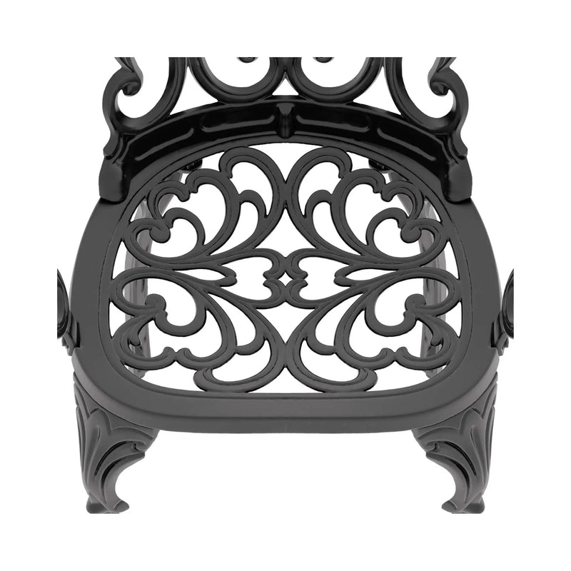 Alora 7-Piece Cast Aluminum Patio Furniture Set With Black Frame And Off-White Cushions (SAK12948) by SAKSBY WHOLESALE