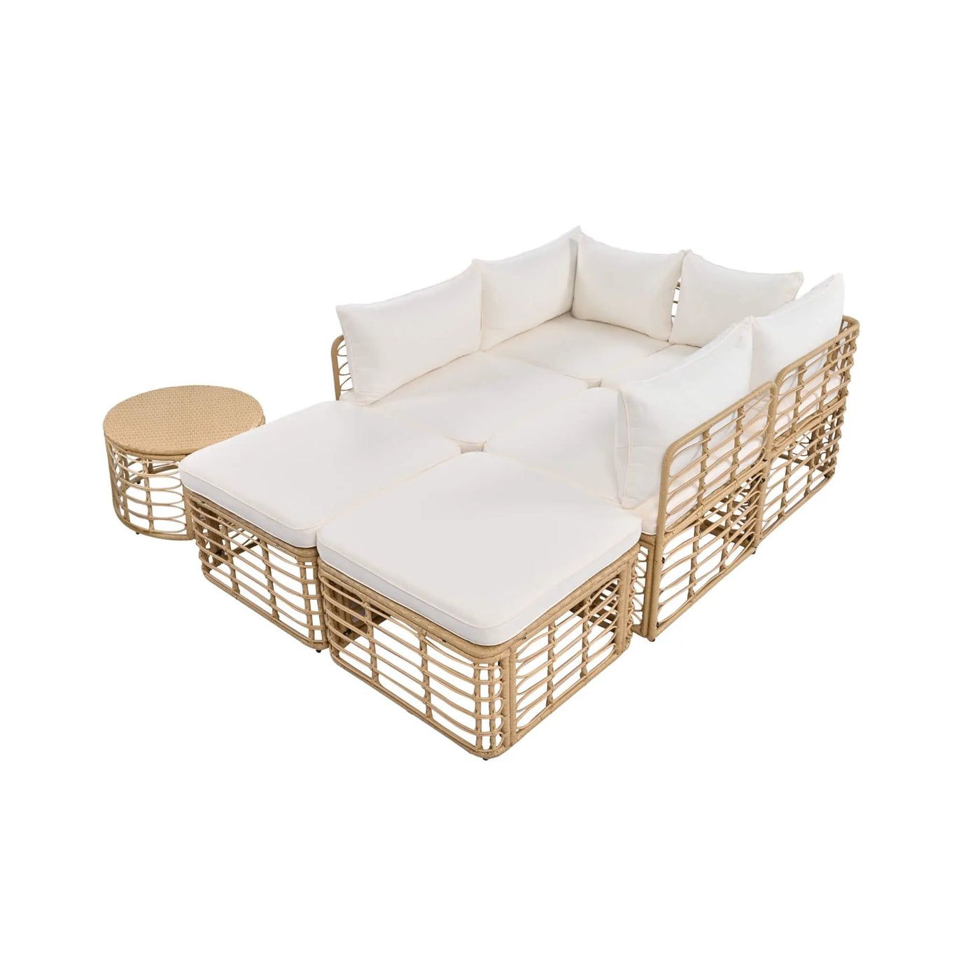 Alora 7-Piece Outdoor All-Weather Rattan Patio Sofa Set With Cushions (SAK47230) by SAKSBY WHOLESALE