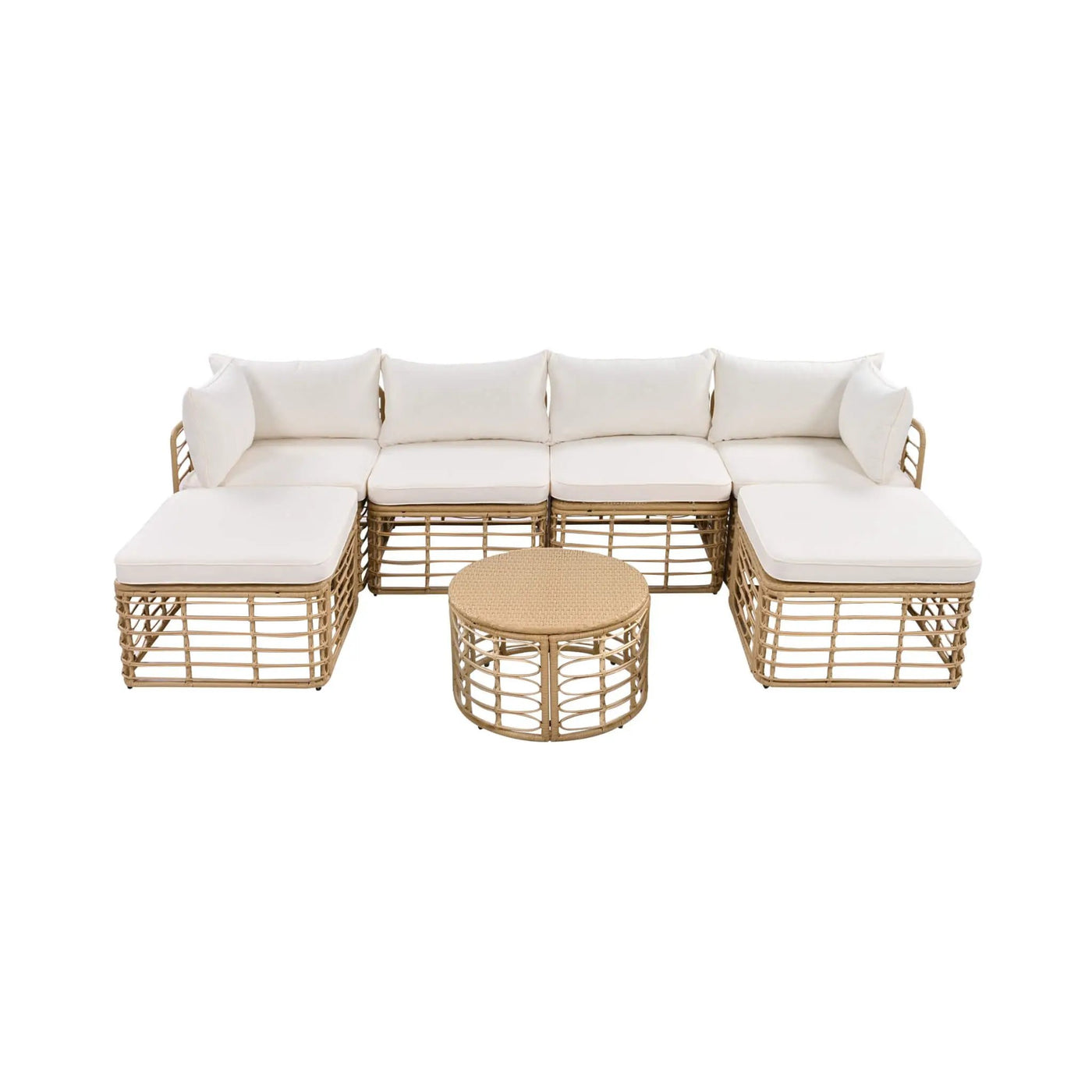 Alora 7-Piece Outdoor All-Weather Rattan Patio Sofa Set With Cushions (SAK47230) by SAKSBY WHOLESALE