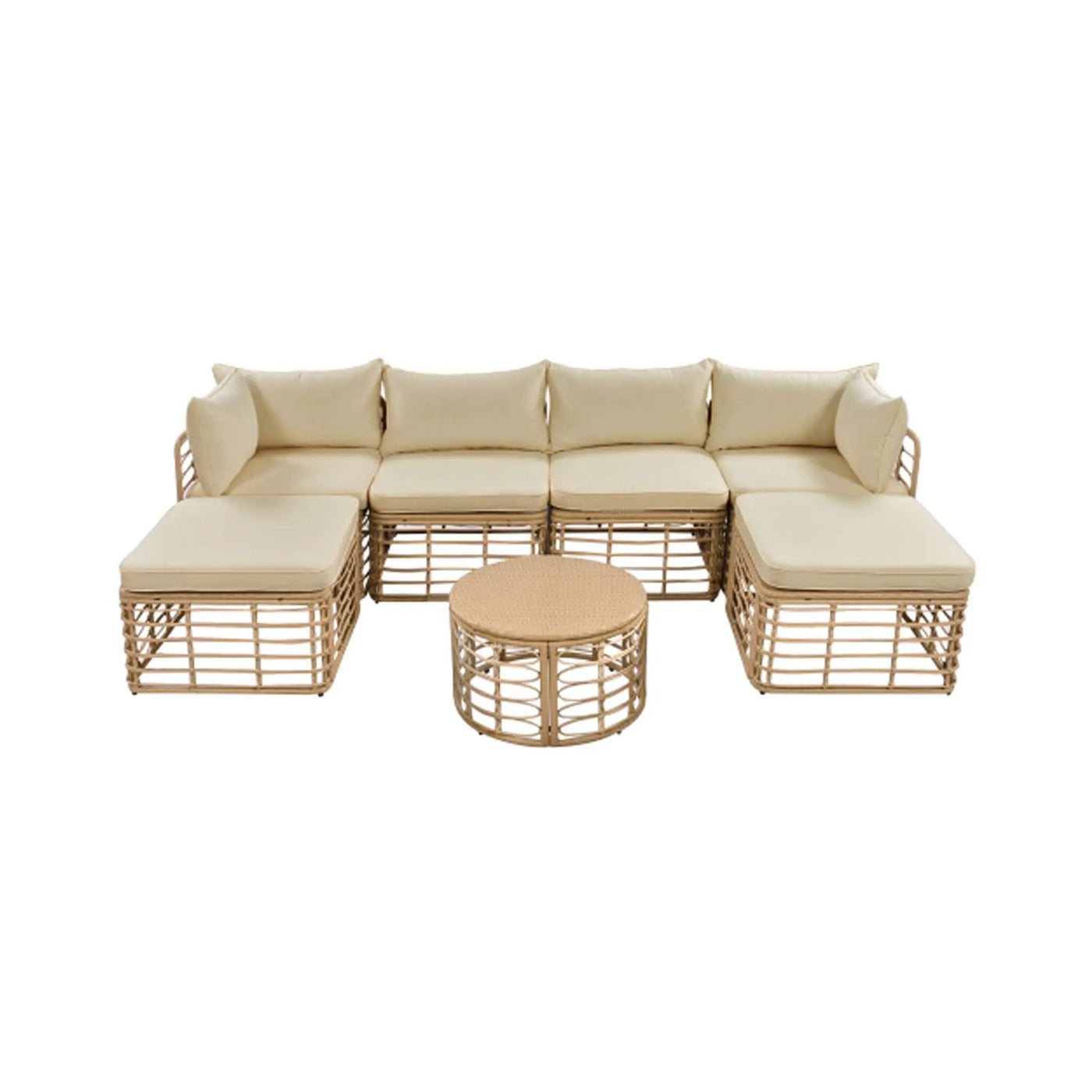 Alora 7-Piece Outdoor All-Weather Rattan Patio Sofa Set With Cushions (SAK47230) by SAKSBY WHOLESALE
