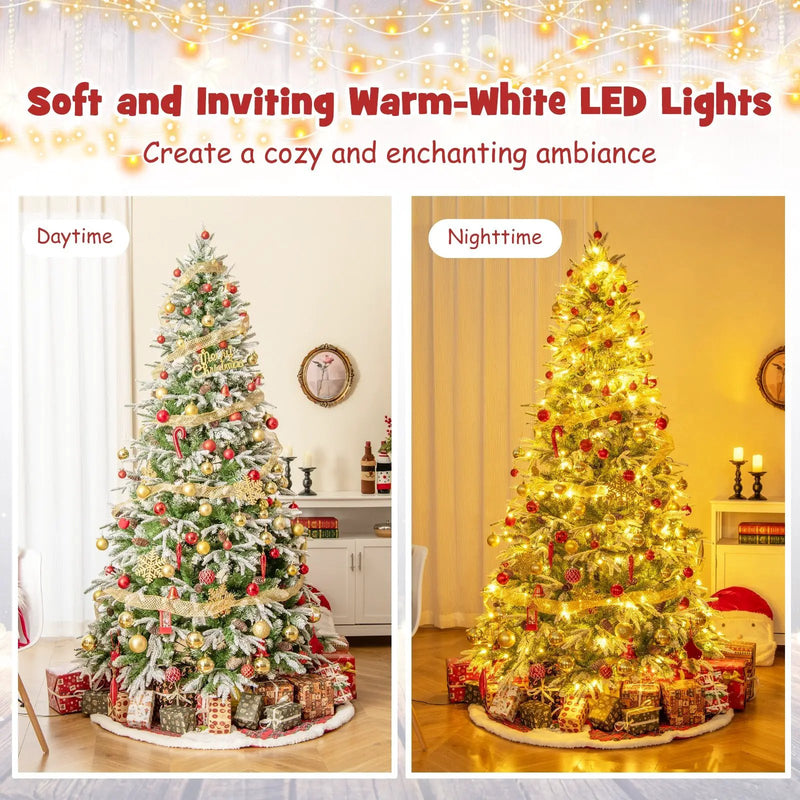 6/7.5/9 FT Pre-Lit Artificial Christmas Tree with 765/1135/1871 Tips and 280/470/690 Warm-White LED Lights by DirectDeals