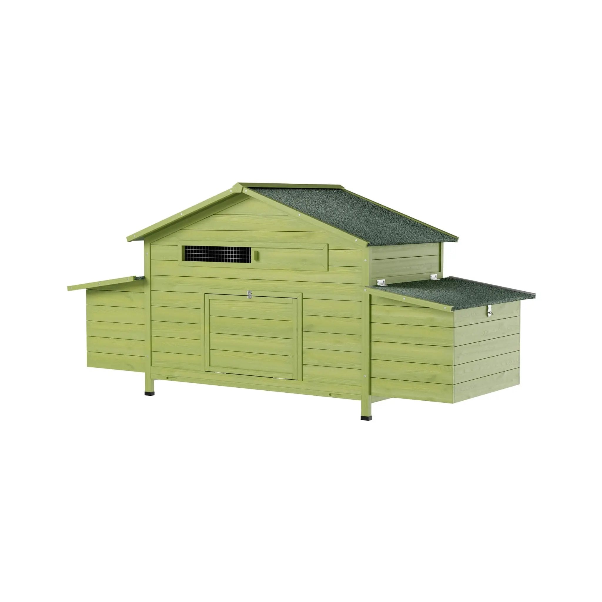 70-Inch Wooden Chicken Coop With Nesting Box, Perch, And Run Doors (SAK74619) by SAKSBY WHOLESALE