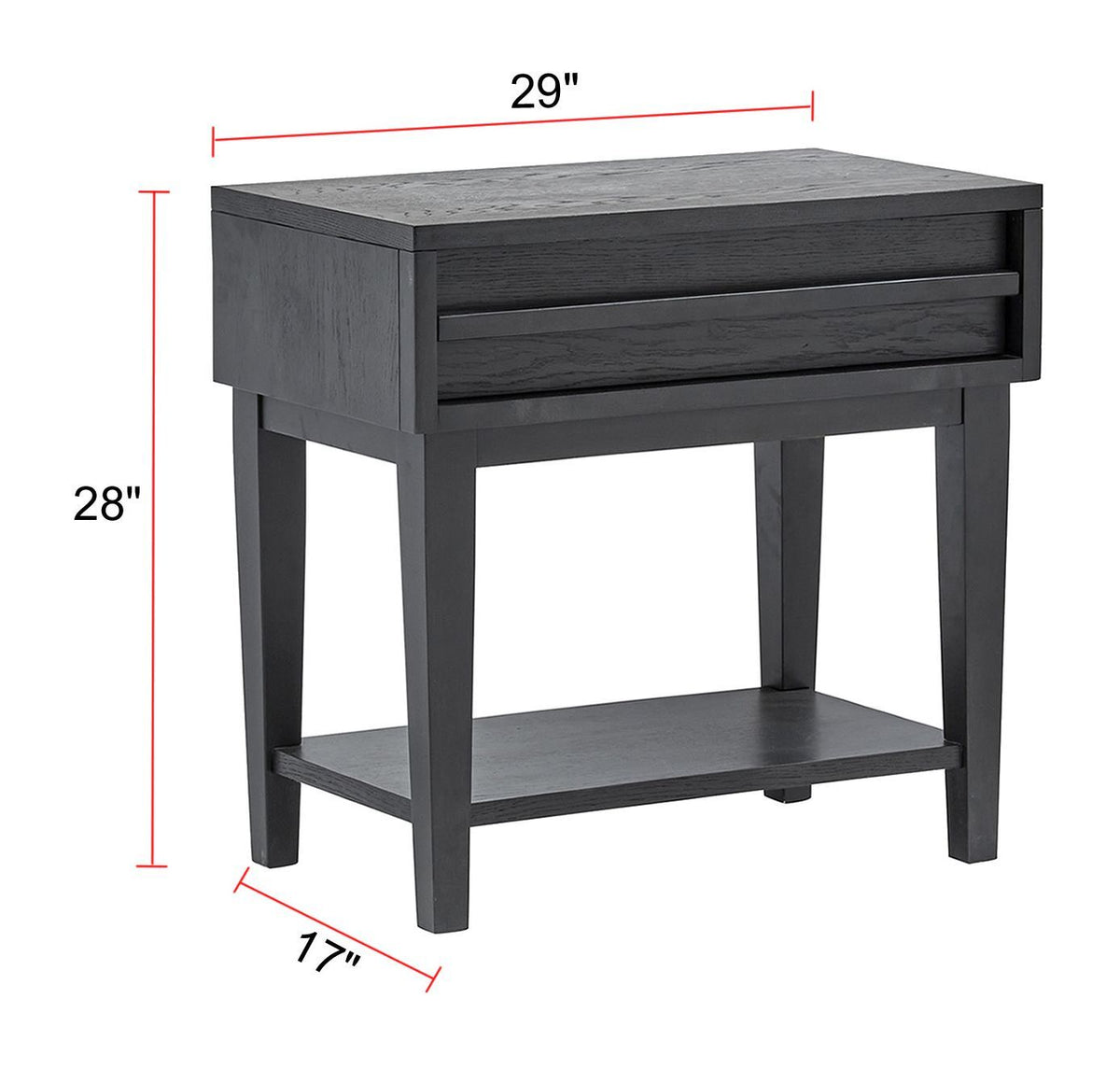 Lindon - Dark Open Nightstand - Coffee Bean, photo 4 of 7