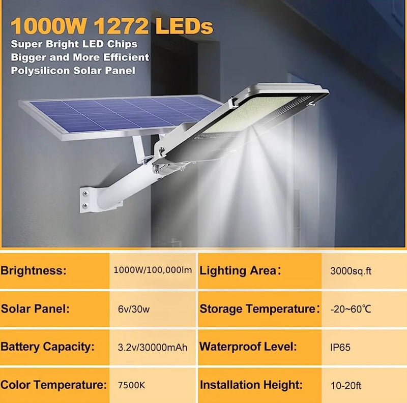 7000W Commercial Solar Street Light Outdoor 135000 Lumens Dusk to Dawn Solar with Remote Control by Outdoor Solar Outlet