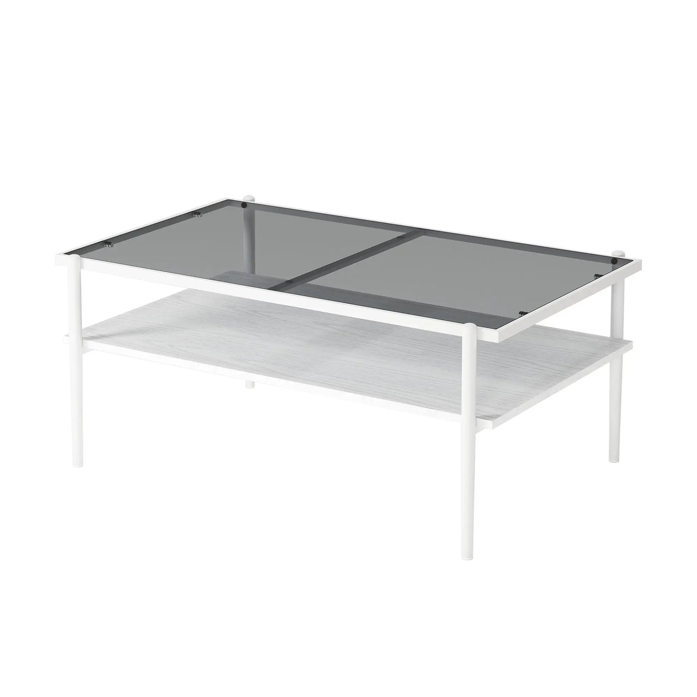 Rectangle Coffee Table With Tempered Glass Top And Legs, Modern Table For Living Room by HouseOfZazla